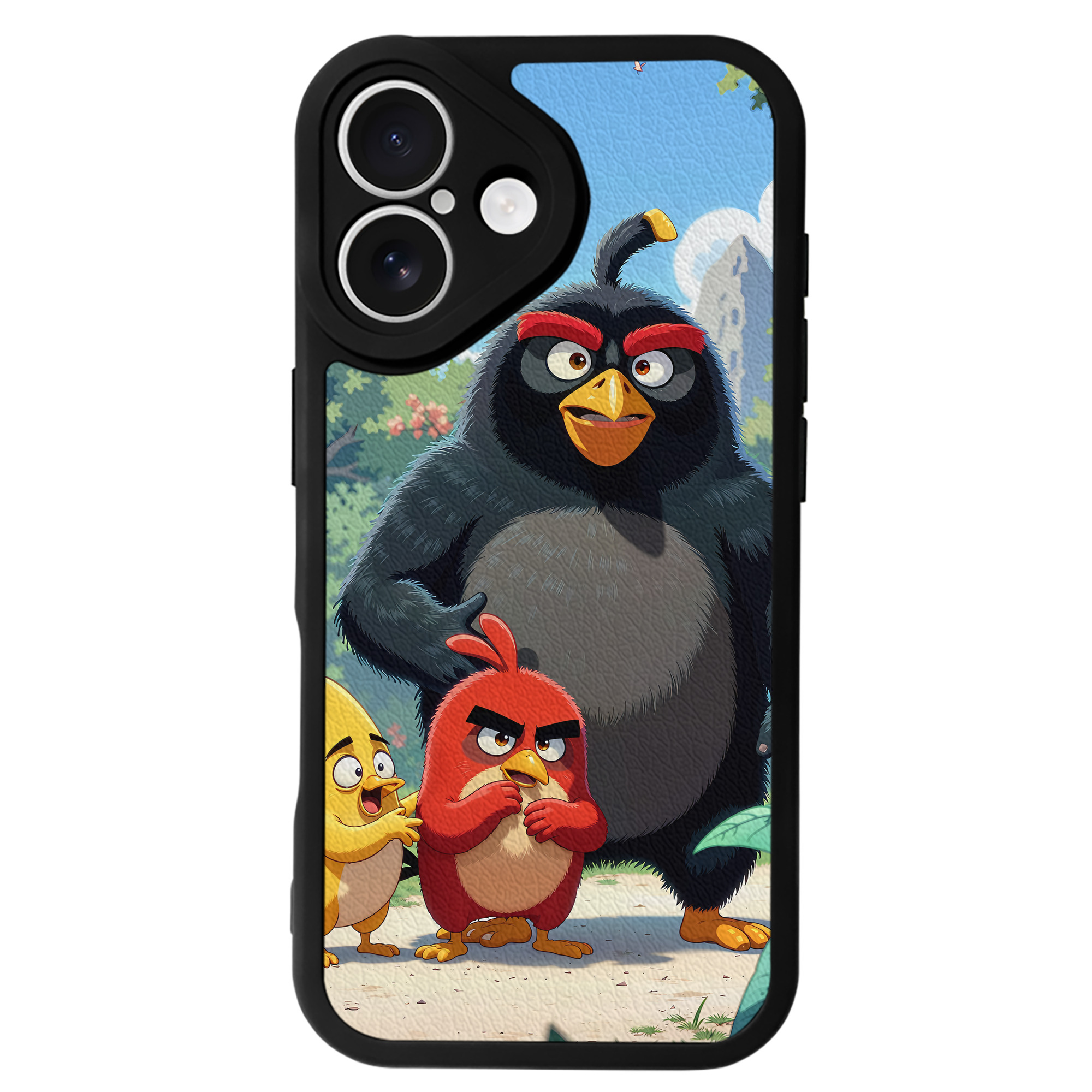 （画像用） Angry Birds アングリーバード 【iPhone 16シリーズ対応】シリコンスマホケース（レザー調） 材質：シリコン